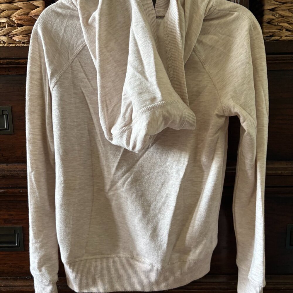 90 degree cream lightweight zipped hoodie jacket in size S 7-8 - Picture 3 of 5
